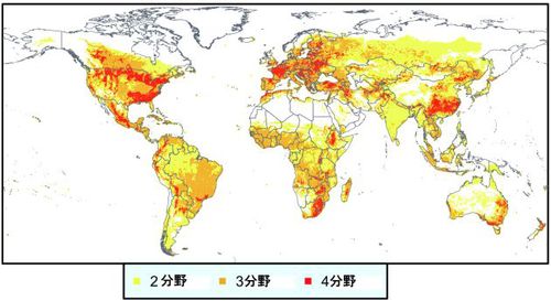 図：温暖化影響が表れる地域