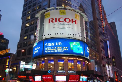 Ricoh to Place First 100 EcoPowered Electronic Billboard in New York's 