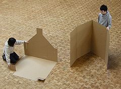 JFS/School of Architecture Develops Cardboard Shelters for Disaster Areas