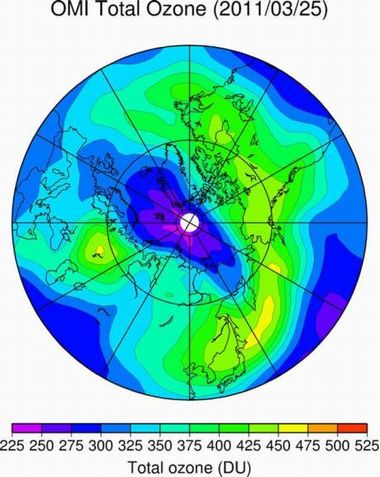 ozone layer depletion map