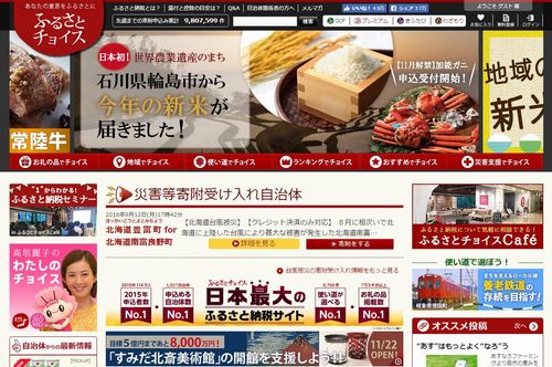 ふるさとチョイスウェブサイト